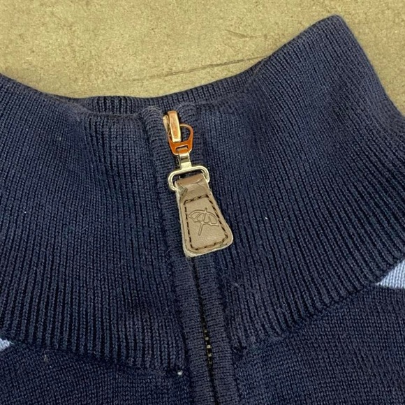 Arnold Palmer Pima Cotton Striped Quarter Zip Pullover Golf Sweater Men's S - Picture 3 of 7